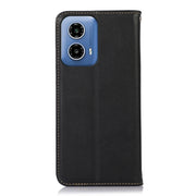 For Motorola Moto G34 KHAZNEH Nappa Top Layer Cowhide Leather Phone Case(Black)
