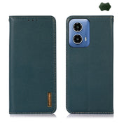 For Motorola Moto G34 KHAZNEH Nappa Top Layer Cowhide Leather Phone Case(Green)