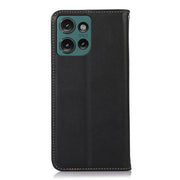 For Motorola Edge 50 Neo KHAZNEH Nappa Top Layer Cowhide Leather Phone Case(Black)