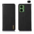For Motorola Moto G35 KHAZNEH Nappa Top Layer Cowhide Leather Phone Case(Black) - Motorola Cases by PMC TechLife | Online Shopping South Africa | PMC TechLife | Buy Now Pay Later Mobicred