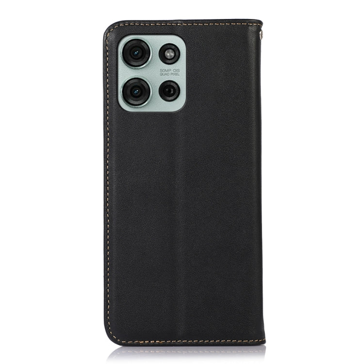 For Motorola Moto G75 5G KHAZNEH Nappa Top Layer Cowhide Leather Phone Case(Black)