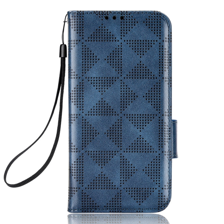 For Blackview A85 Symmetrical Triangle Leather Phone Case(Blue)