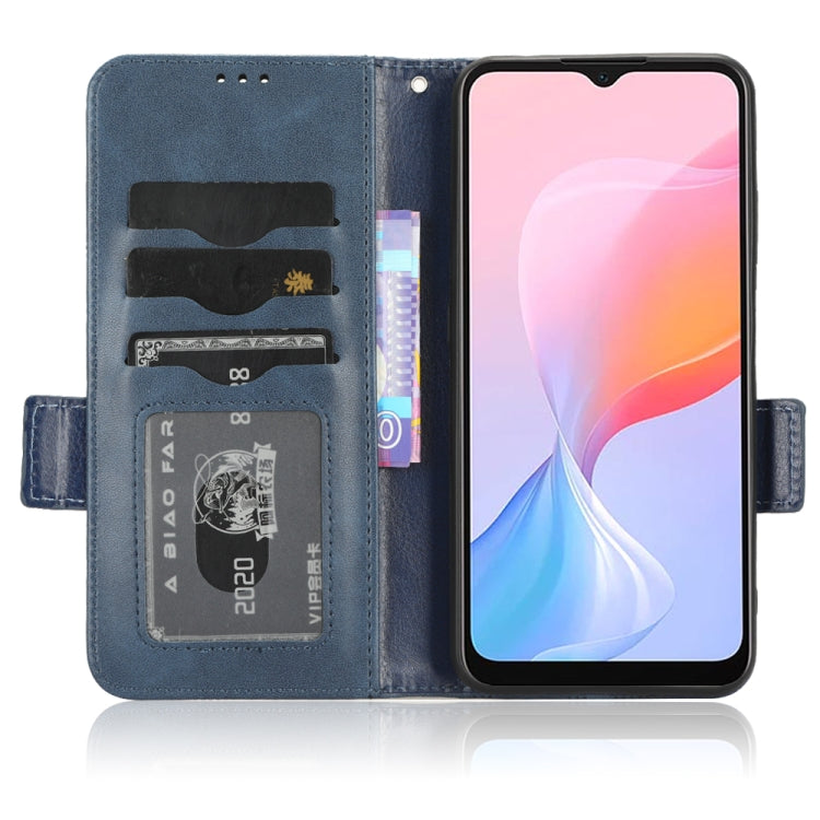 For Blackview A85 Symmetrical Triangle Leather Phone Case(Blue)