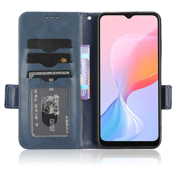 For Blackview A85 Symmetrical Triangle Leather Phone Case(Blue)