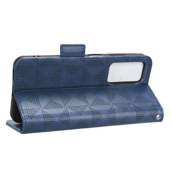 For Blackview A85 Symmetrical Triangle Leather Phone Case(Blue)