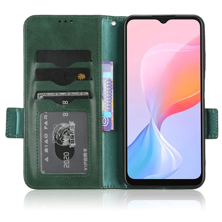 For Blackview A85 Symmetrical Triangle Leather Phone Case(Green)