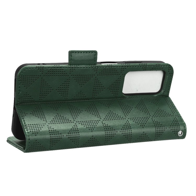 For Blackview A85 Symmetrical Triangle Leather Phone Case(Green)