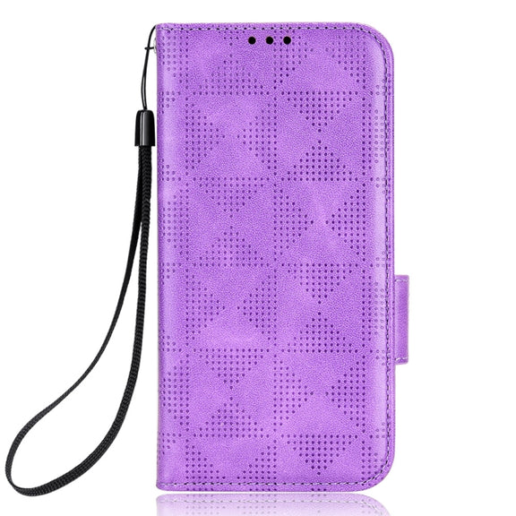 For Blackview A85 Symmetrical Triangle Leather Phone Case(Purple)