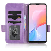For Blackview A85 Symmetrical Triangle Leather Phone Case(Purple)