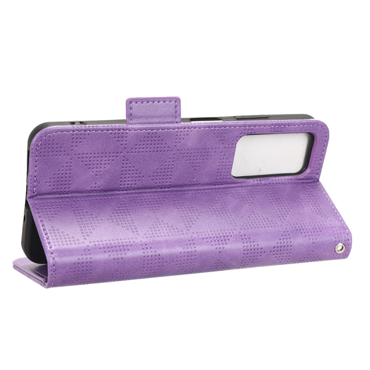 For Blackview A85 Symmetrical Triangle Leather Phone Case(Purple)