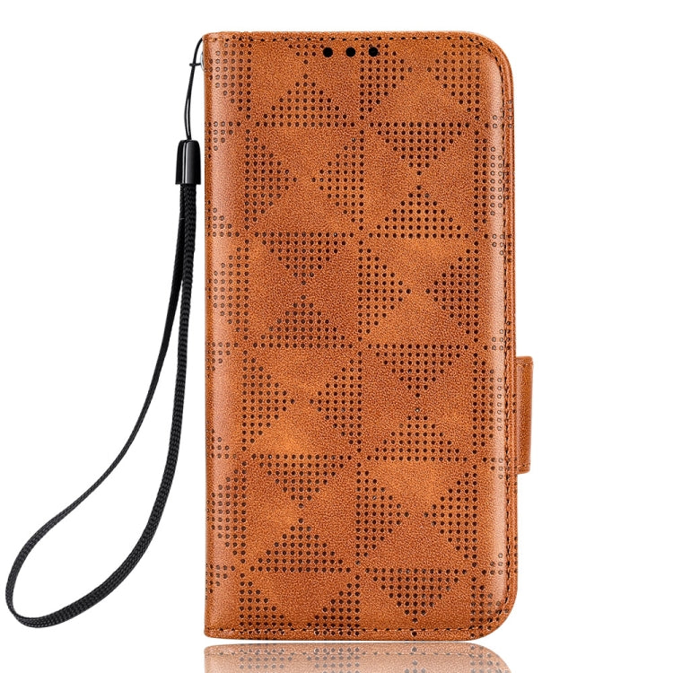For Blackview A85 Symmetrical Triangle Leather Phone Case(Brown)