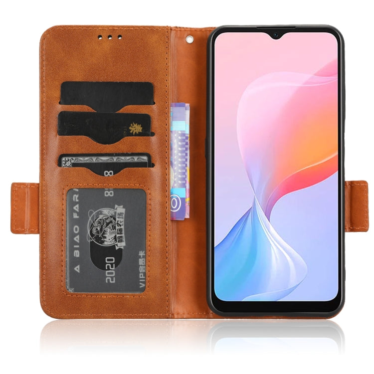 For Blackview A85 Symmetrical Triangle Leather Phone Case(Brown)