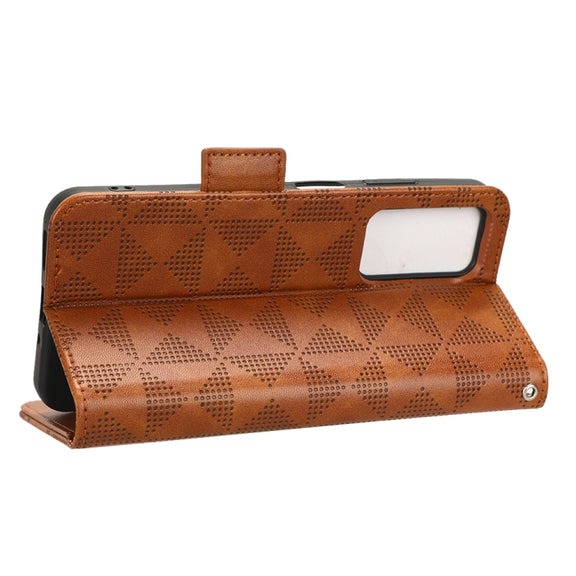 For Blackview A85 Symmetrical Triangle Leather Phone Case(Brown)