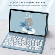 For Lenovo Tab M10 Plus 10.6 3rd Gen 2022 YM-LX106 Round Key Detachable Bluetooth Tablet Keyboard Leather Case without Mouse(Pink)