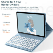 For Lenovo Tab M10 Plus 10.6 3rd Gen 2022 YM-LX106 Round Key Detachable Bluetooth Tablet Keyboard Leather Case without Mouse(Black)
