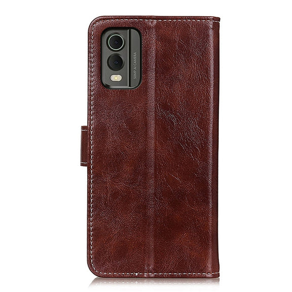 For Nokia C32 4G Retro Crazy Horse Texture Leather Phone Case(Brown)