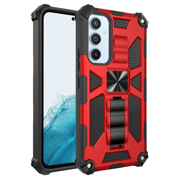 For Samsung Galaxy A54 5G Armor Shockproof TPU + PC Magnetic Protective Phone Case with Holder(Red)