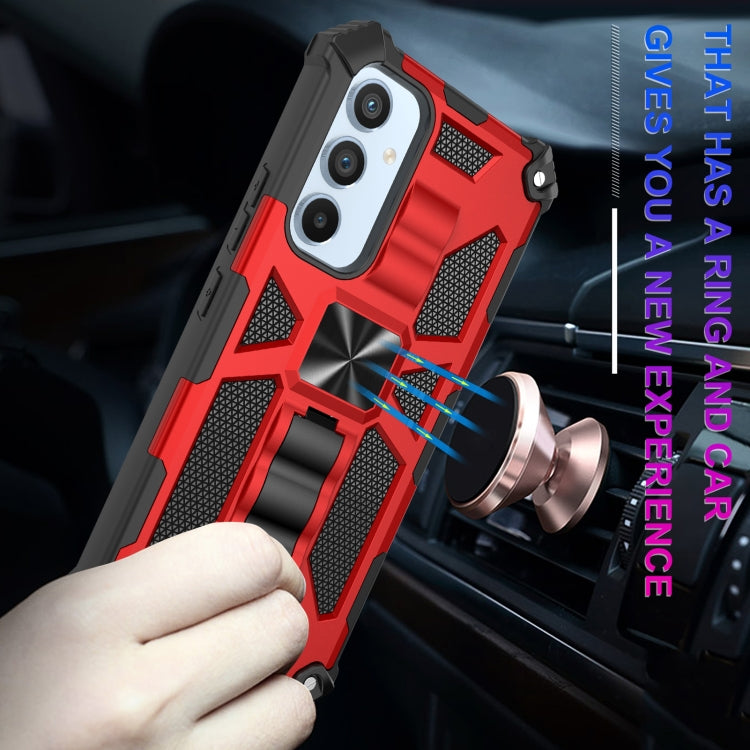 For Samsung Galaxy A54 5G Armor Shockproof TPU + PC Magnetic Protective Phone Case with Holder(Red)