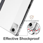 For Lenovo Tab M11 / Xiaoxin Pad 11 2024 3-fold Clear TPU Leather Tablet Case with Pen Slot(Black)