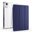 For Lenovo Tab M11 / Xiaoxin Pad 11 2024 3-fold Clear TPU Leather Tablet Case with Pen Slot(Dark Blue) - Lenovo by PMC Jewellery | Online Shopping South Africa | PMC Jewellery | Buy Now Pay Later Mobicred