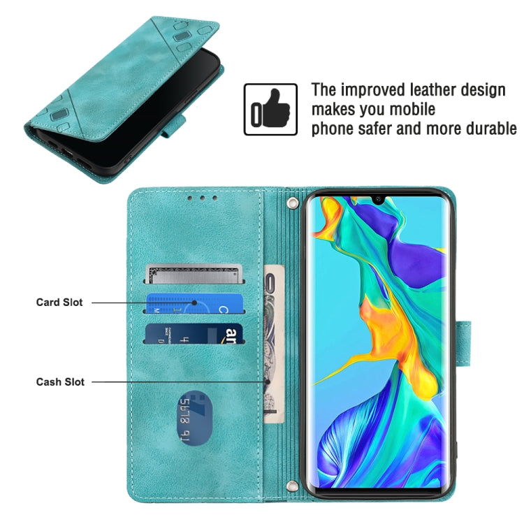 For Huawei P30 Pro Skin-feel Embossed Leather Phone Case(Green)