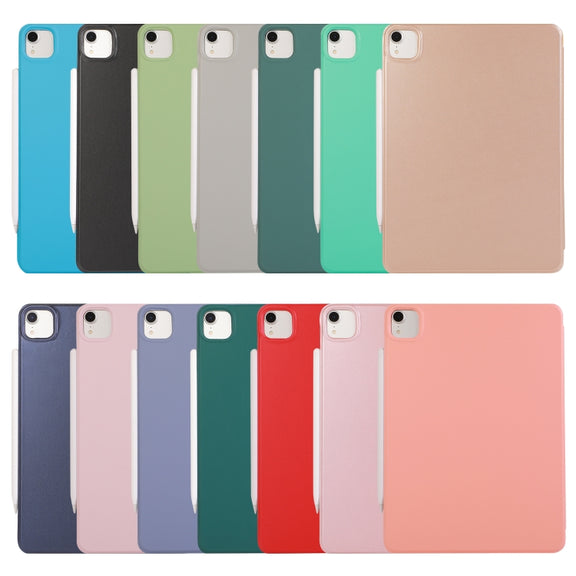 For iPad Air 13 2024 / Pro 12.9 2020 Active Buckle Magnetic PU Leather Tablet Case With Holder & Sleep / Wake-up Function(Orange)