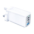 65W Dual PD USB-C / Type-C + USB 3-Port Gan Fast Charging Charger, Plug:UK Plug(White) - free shipping - PMC TechLife - Order now!