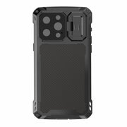 For iPhone 14 Pro RedPepper Silver Shield Series All-inclusive Lens Metal Phone Case(Black)