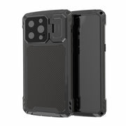 For iPhone 14 Pro Max RedPepper Silver Shield Series All-inclusive Lens Metal Phone Case(Black)