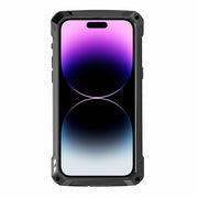 For iPhone 14 Pro Max RedPepper Silver Shield Series All-inclusive Lens Metal Phone Case(Black)