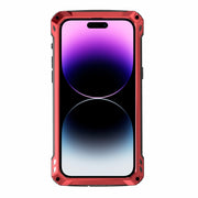 For iPhone 14 Pro Max RedPepper Silver Shield Series All-inclusive Lens Metal Phone Case(Red)