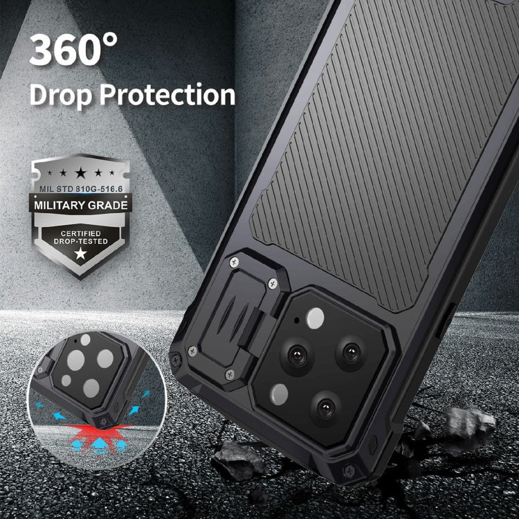 For iPhone 14 Pro Max RedPepper Silver Shield Series All-inclusive Lens Metal Phone Case(Red)