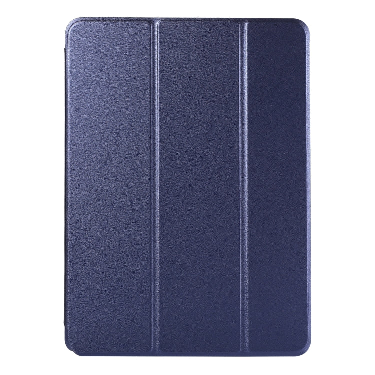 For iPad Air 13 2024 / Pro 12.9 2020 Non-buckle Double-sided Magnetic Flip Leather Tablet Case With Holder & Sleep / Wake-up Function(Dark Blue)