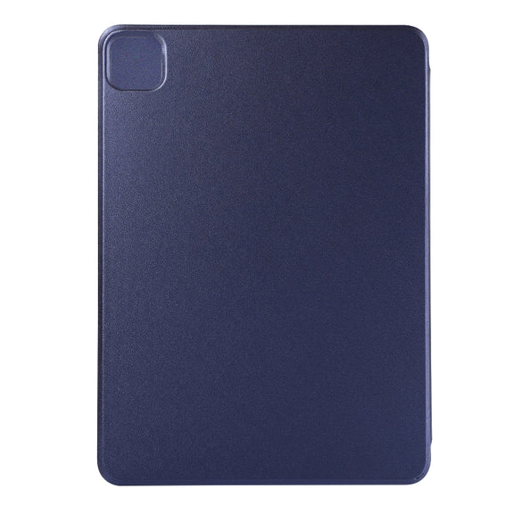 For iPad Air 13 2024 / Pro 12.9 2020 Non-buckle Double-sided Magnetic Flip Leather Tablet Case With Holder & Sleep / Wake-up Function(Dark Blue)