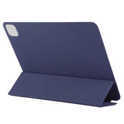 For iPad Air 13 2024 / Pro 12.9 2020 Non-buckle Double-sided Magnetic Flip Leather Tablet Case With Holder & Sleep / Wake-up Function(Dark Blue)
