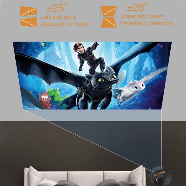 A007 Portable 1280 x 720 HD 113 ANSI Smart LED Projector, Plug:EU Plug(Black)