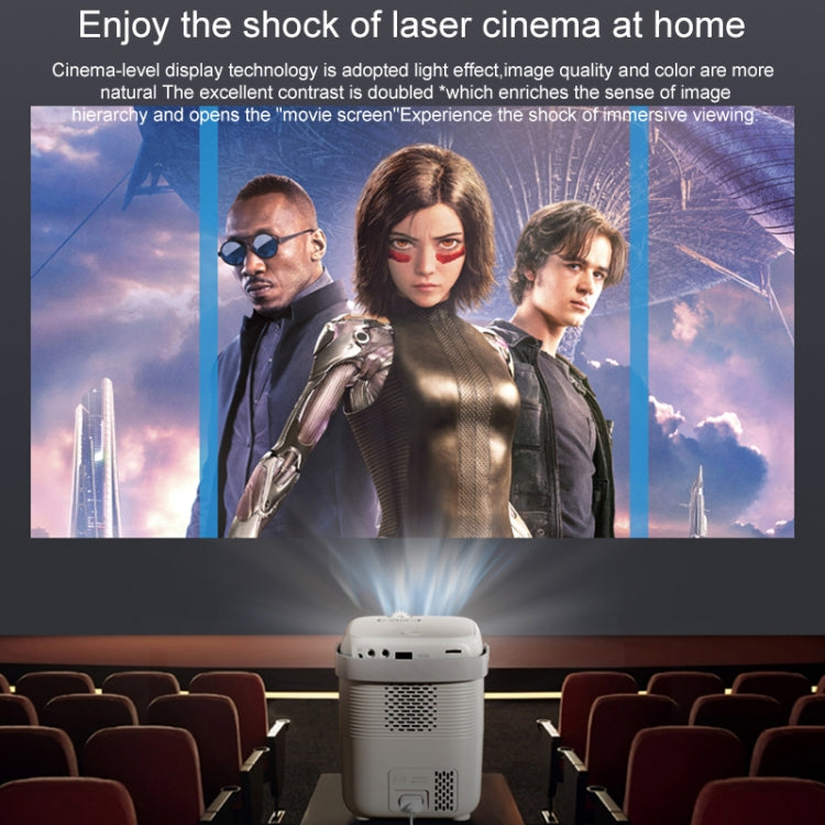 A007 Portable 1280 x 720 HD 113 ANSI Smart LED Projector, Plug:EU Plug(Black)