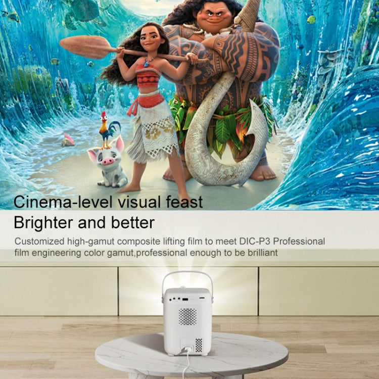 A007 Portable 1280 x 720 HD 113 ANSI Smart LED Projector, Plug:EU Plug(Black)