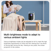 A007 Portable 1280 x 720 HD 113 ANSI Smart LED Projector, Plug:EU Plug(Black)