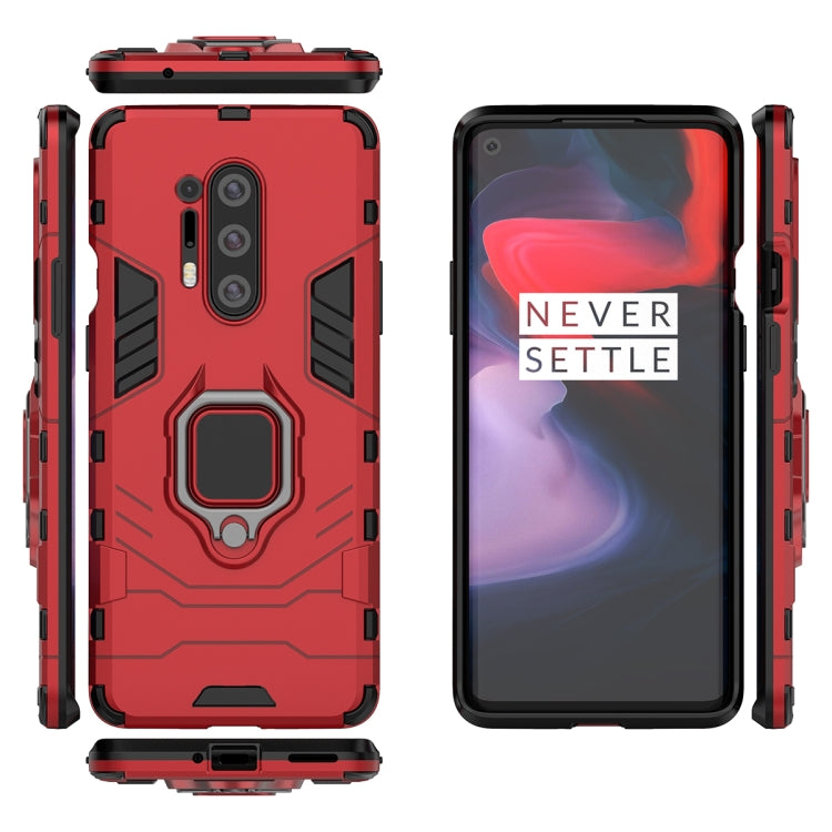 For OnePlus 8 Pro PC + TPU Anti-fall Protective Case with Ring Holder(Red)