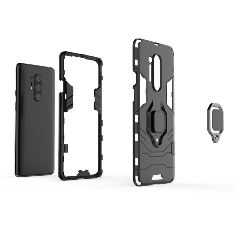 For OnePlus 8 Pro PC + TPU Anti-fall Protective Case with Ring Holder(Black)