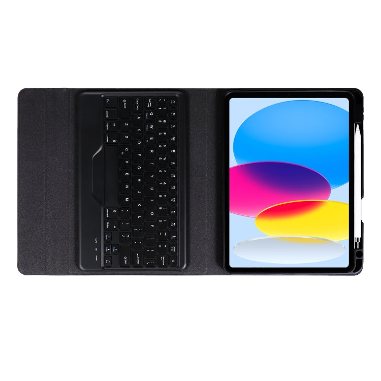 For iPad 2025 / 2022 B10 Triangle Holder Tablet Bluetooth Keyboard Leather Case(Black)