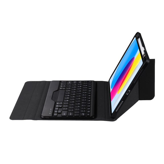 For iPad 2025 / 2022 B10 Triangle Holder Tablet Bluetooth Keyboard Leather Case(Black)