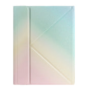 For iPad 10th Gen 10.9 2022 B10 Triangle Holder Tablet Bluetooth Keyboard Leather Case(Rainbow)