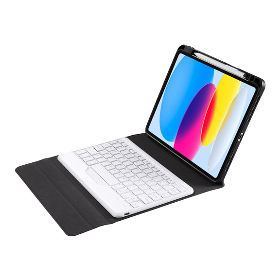 For iPad 10th Gen 10.9 2022 B10 Triangle Holder Tablet Bluetooth Keyboard Leather Case(Rainbow)