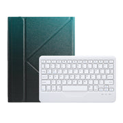 For iPad 2025 / 2022 B10 Triangle Holder Tablet Bluetooth Keyboard Leather Case(Dark Green)