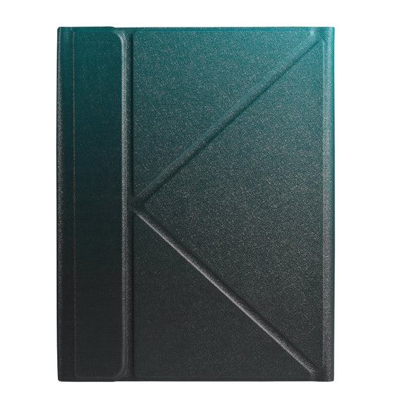 For iPad 2025 / 2022 B10 Triangle Holder Tablet Bluetooth Keyboard Leather Case(Dark Green)