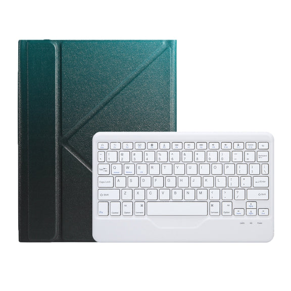 For iPad 2025 / 2022 B10 Triangle Holder Tablet Bluetooth Keyboard Leather Case(Dark Green)