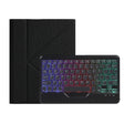 For iPad 10th Gen 10.9 2022 B10S Triangle Holder Three-color Backlight Bluetooth Keyboard Leather Case(Black) - Universal by PMC TechLife | Online Shopping South Africa | PMC TechLife