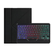 For iPad 10th Gen 10.9 2022 B10S Triangle Holder Three-color Backlight Bluetooth Keyboard Leather Case(Black)